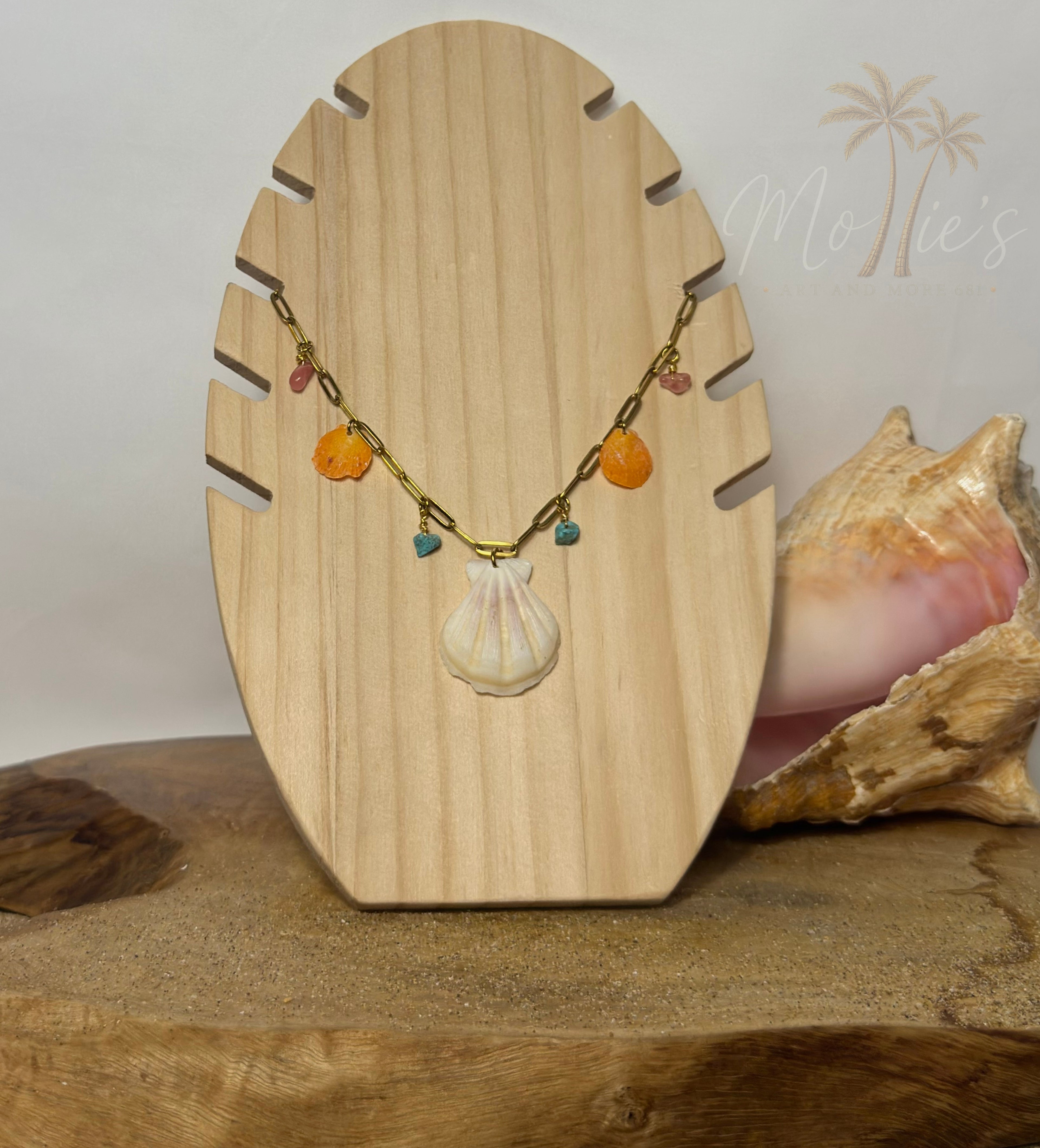 Collar de Caracoles en Stainless Steel con Piedras